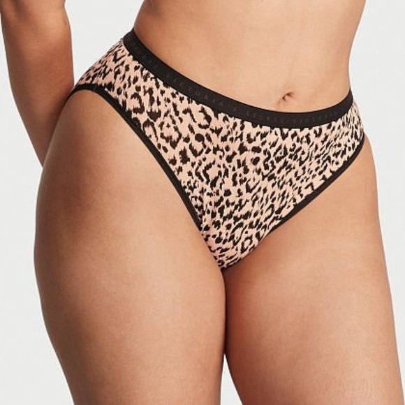 VS High-Leg Brief Stretch Cotton Leopard Cheetah Animal Print NWT - Picture 6 of 10